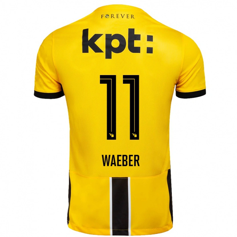 Danxen Kid Stéphanie Waeber #11 Yellow Black Home Jersey 2024/25 T-Shirt