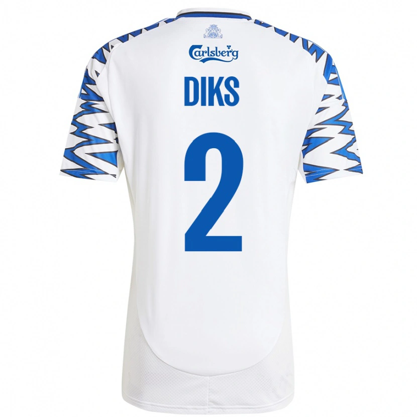 Danxen Kid Kevin Diks #2 White Sky Blue Home Jersey 2024/25 T-Shirt