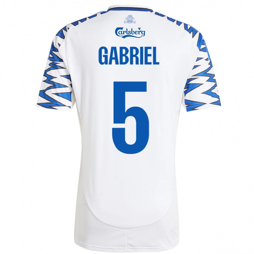 Danxen Kid Gabriel Pereira #5 White Sky Blue Home Jersey 2024/25 T-Shirt