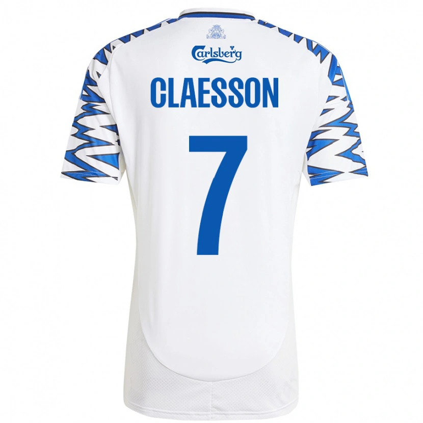 Danxen Kid Viktor Claesson #7 White Sky Blue Home Jersey 2024/25 T-Shirt