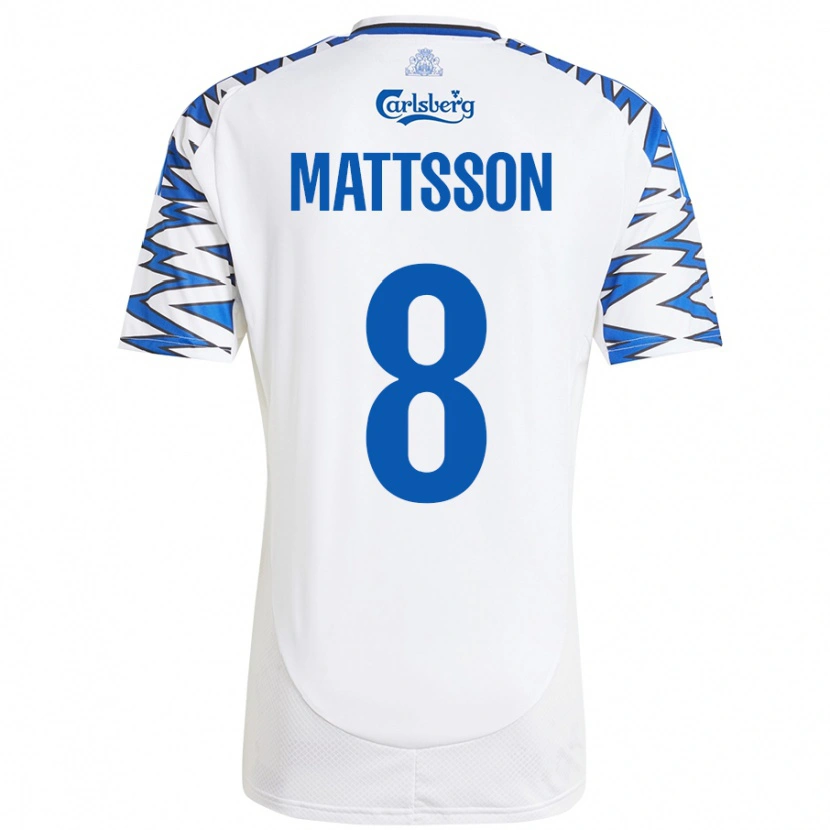 Danxen Kid Magnus Mattsson #8 White Sky Blue Home Jersey 2024/25 T-Shirt