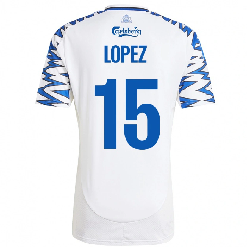 Danxen Kid Marcos López #15 White Sky Blue Home Jersey 2024/25 T-Shirt