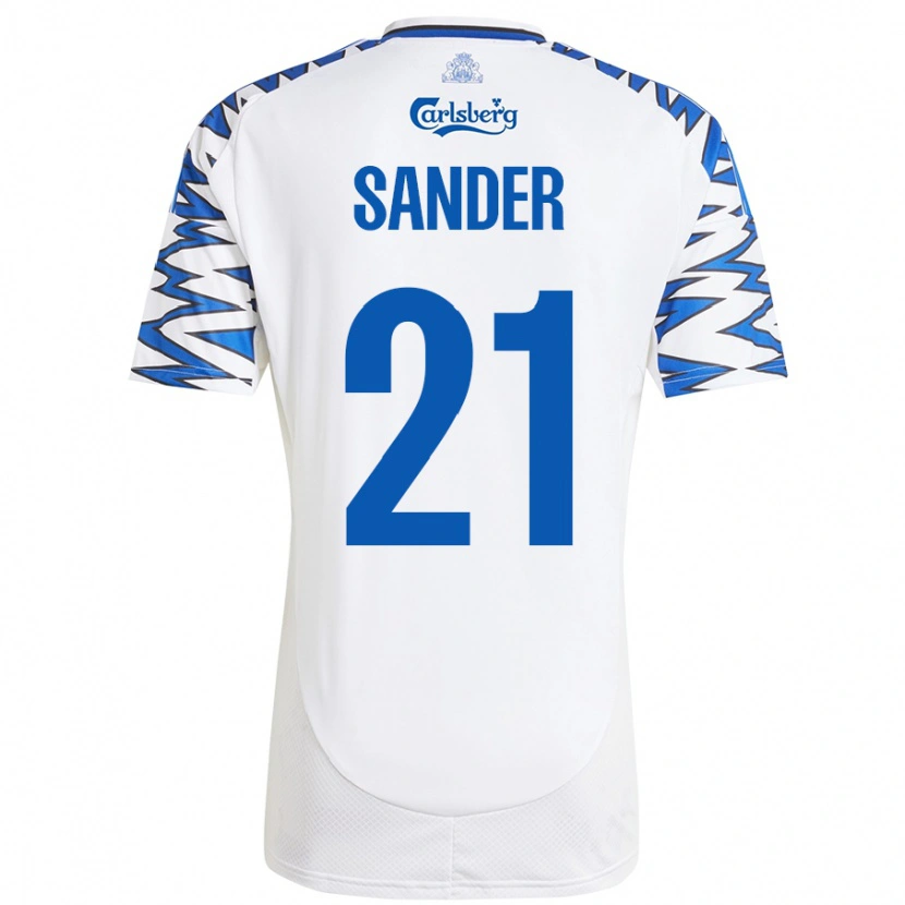 Danxen Kid Theo Sander #21 White Sky Blue Home Jersey 2024/25 T-Shirt