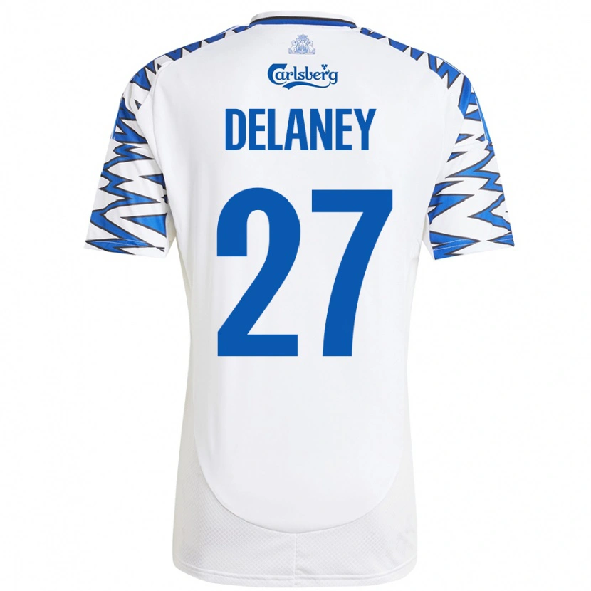 Danxen Kid Thomas Delaney #27 White Sky Blue Home Jersey 2024/25 T-Shirt