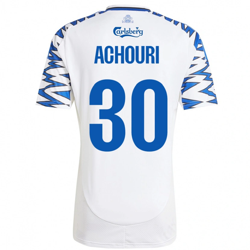 Danxen Kid Elias Achouri #30 White Sky Blue Home Jersey 2024/25 T-Shirt