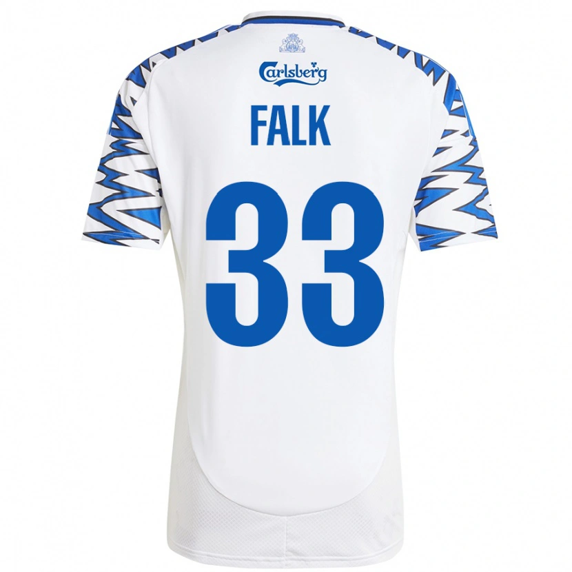 Danxen Kid Rasmus Falk #33 White Sky Blue Home Jersey 2024/25 T-Shirt