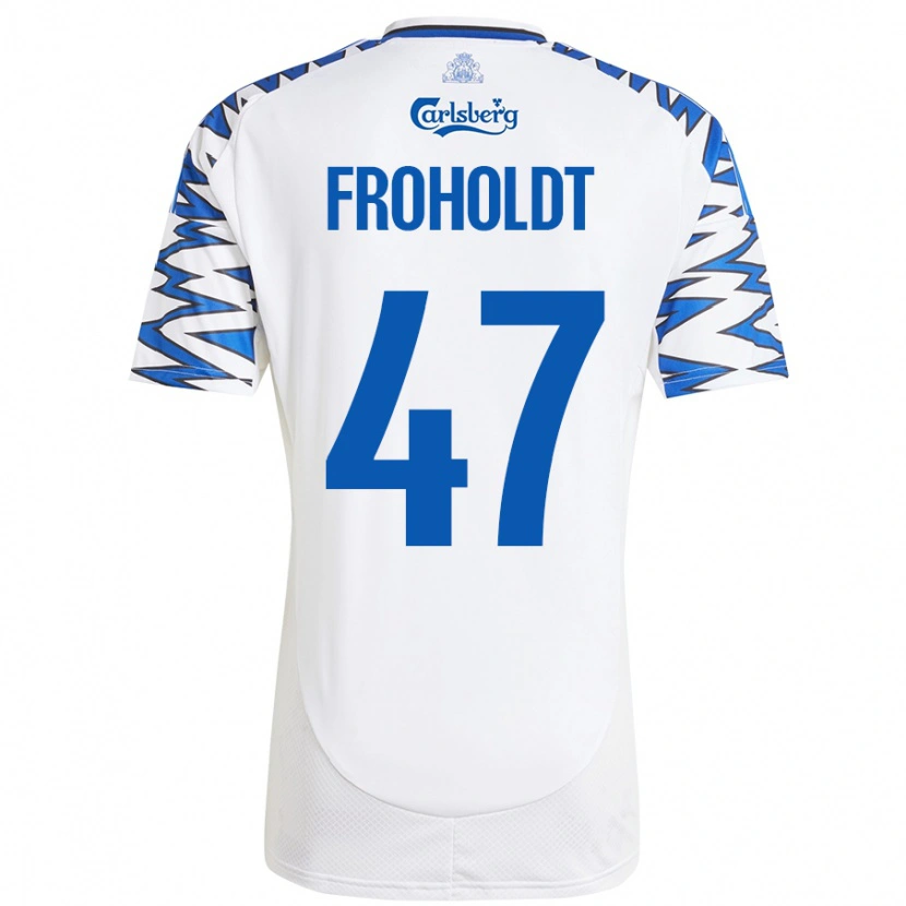 Danxen Kid Victor Froholdt #47 White Sky Blue Home Jersey 2024/25 T-Shirt