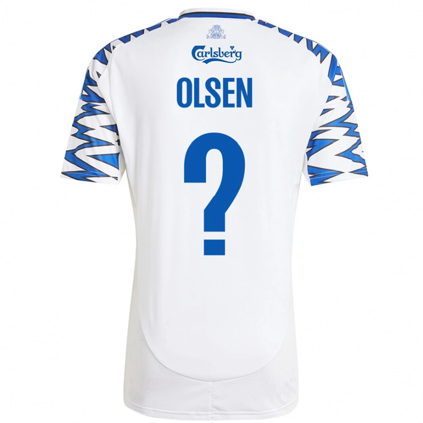 Danxen Kid Gunnar Olsen #0 White Sky Blue Home Jersey 2024/25 T-Shirt