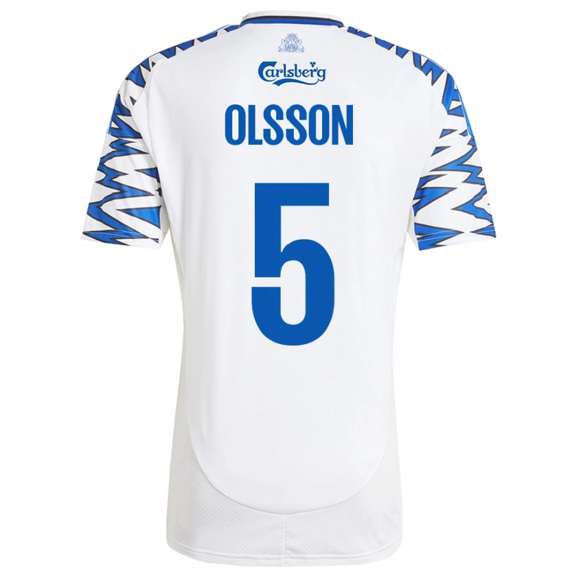 Danxen Kid Cornelius Olsson #5 White Sky Blue Home Jersey 2024/25 T-Shirt