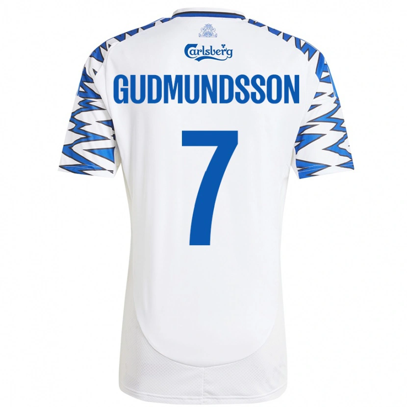 Danxen Kid Galdur Gudmundsson #7 White Sky Blue Home Jersey 2024/25 T-Shirt