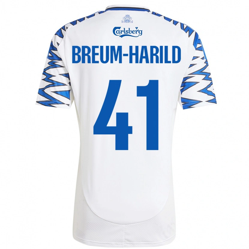 Danxen Kid Tobias Breum-Harild #41 White Sky Blue Home Jersey 2024/25 T-Shirt