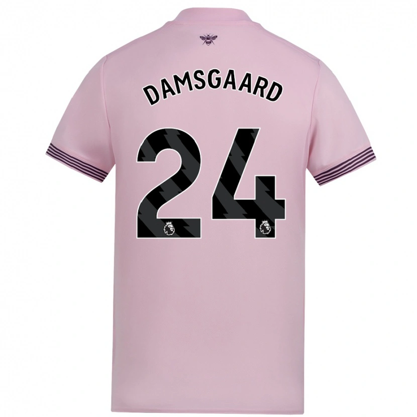 Danxen Kid Mikkel Damsgaard #24 Pink Away Jersey 2024/25 T-Shirt