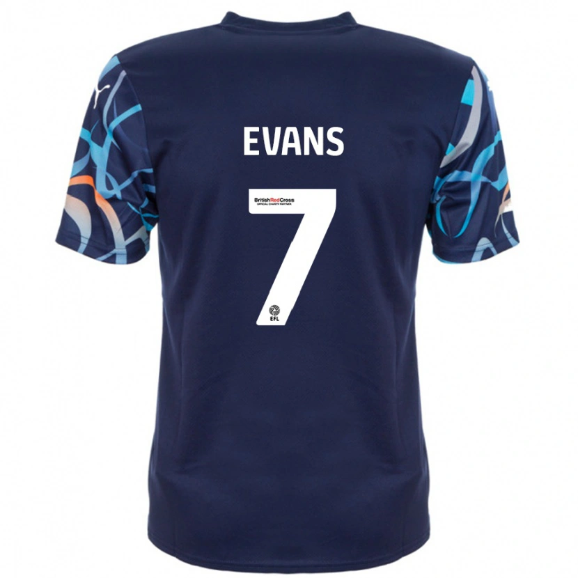 Danxen Kid Lee Evans #7 Navy Blue Away Jersey 2024/25 T-Shirt