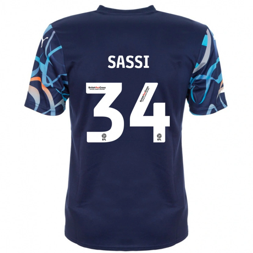 Danxen Kid Dan Sassi #34 Navy Blue Away Jersey 2024/25 T-Shirt