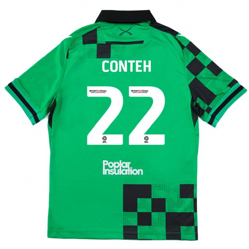 Danxen Kid Kamil Conteh #22 Green Black Away Jersey 2024/25 T-Shirt