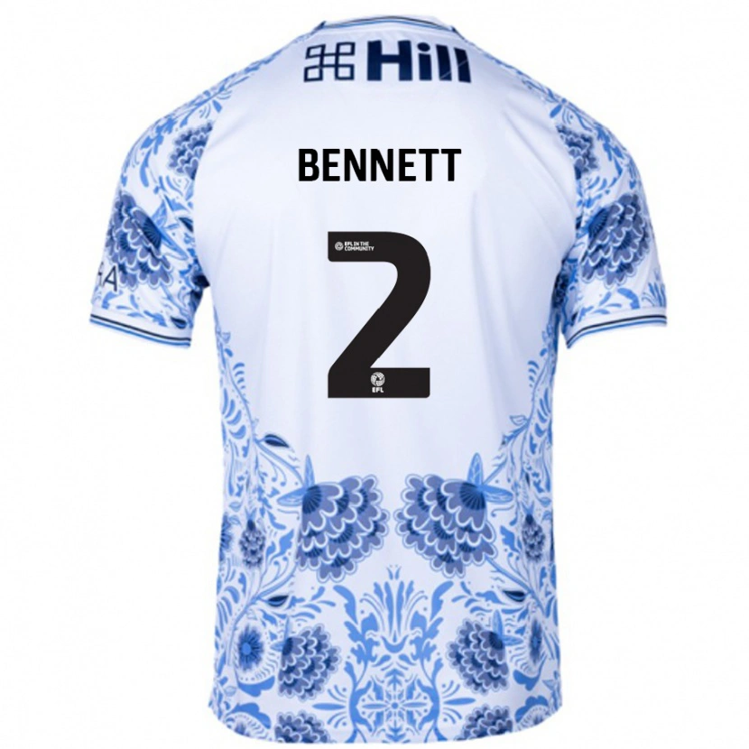 Danxen Kid Liam Bennett #2 White Blue Away Jersey 2024/25 T-Shirt