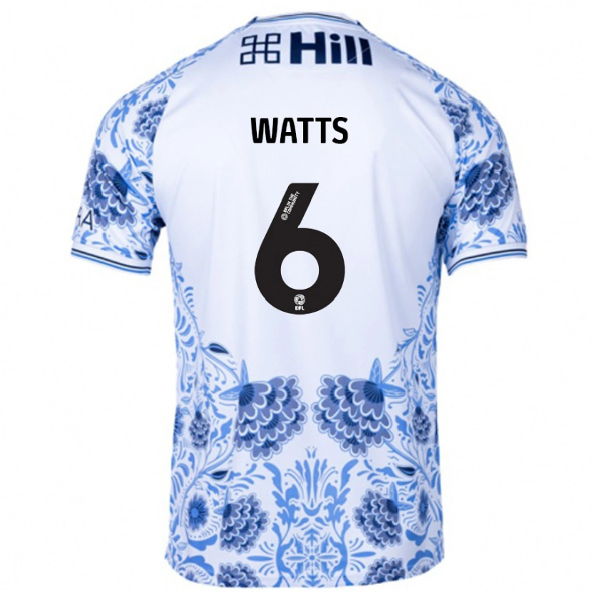 Danxen Kid Kell Watts #6 White Blue Away Jersey 2024/25 T-Shirt