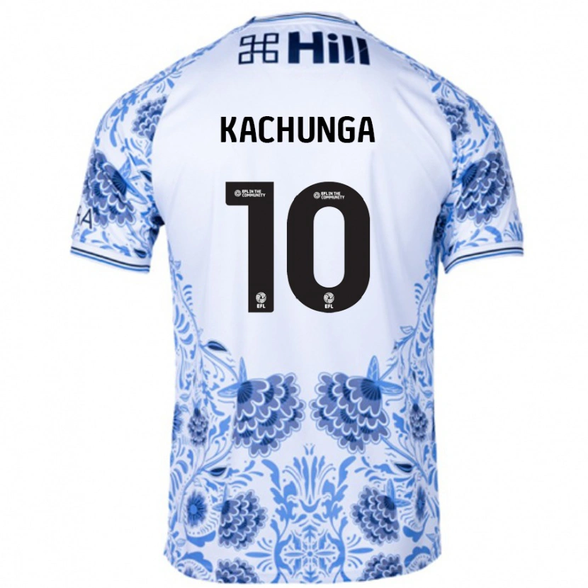 Danxen Kid Elias Kachunga #10 White Blue Away Jersey 2024/25 T-Shirt