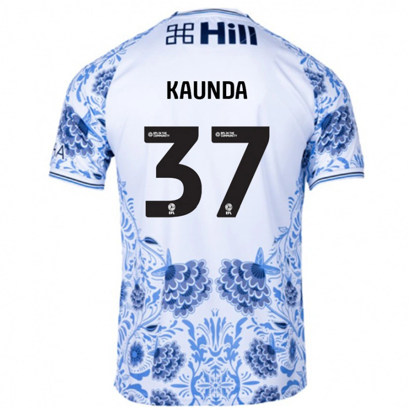 Danxen Kid Amaru Kaunda #37 White Blue Away Jersey 2024/25 T-Shirt