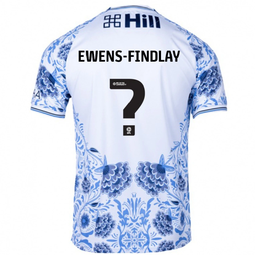 Danxen Kid Ty Ewens-Findlay #0 White Blue Away Jersey 2024/25 T-Shirt