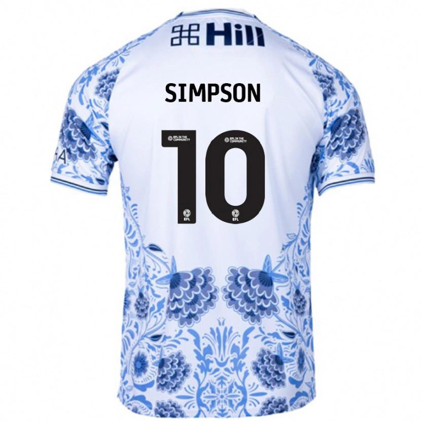 Danxen Kid Harley-Jean Simpson #10 White Blue Away Jersey 2024/25 T-Shirt