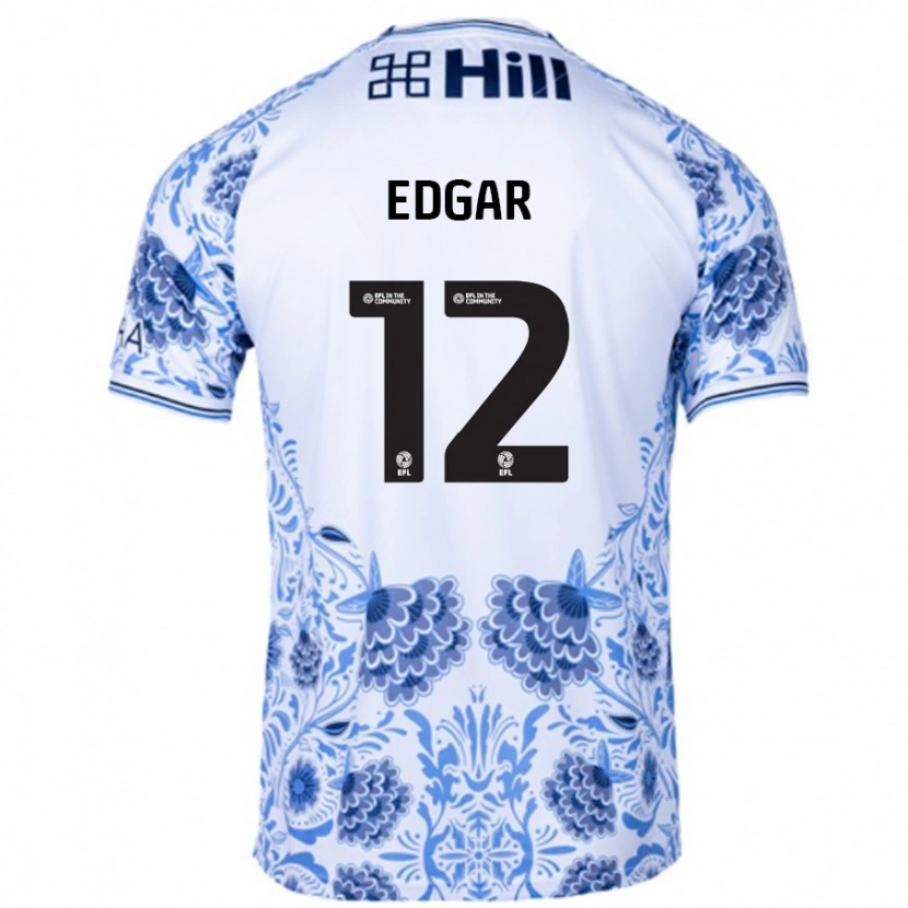 Danxen Kid Sammy Edgar #12 White Blue Away Jersey 2024/25 T-Shirt