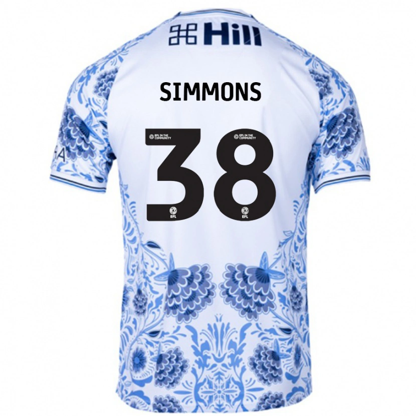 Danxen Kid Bella Simmons #38 White Blue Away Jersey 2024/25 T-Shirt