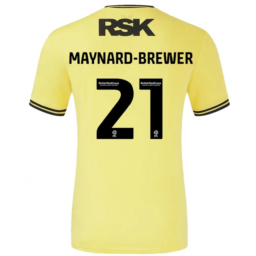 Danxen Kid Ashley Maynard-Brewer #21 Yellow Black Away Jersey 2024/25 T-Shirt