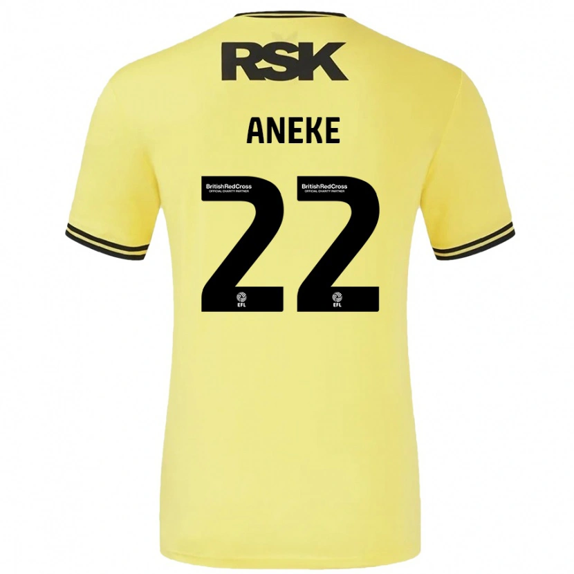 Danxen Kid Chuks Aneke #22 Yellow Black Away Jersey 2024/25 T-Shirt