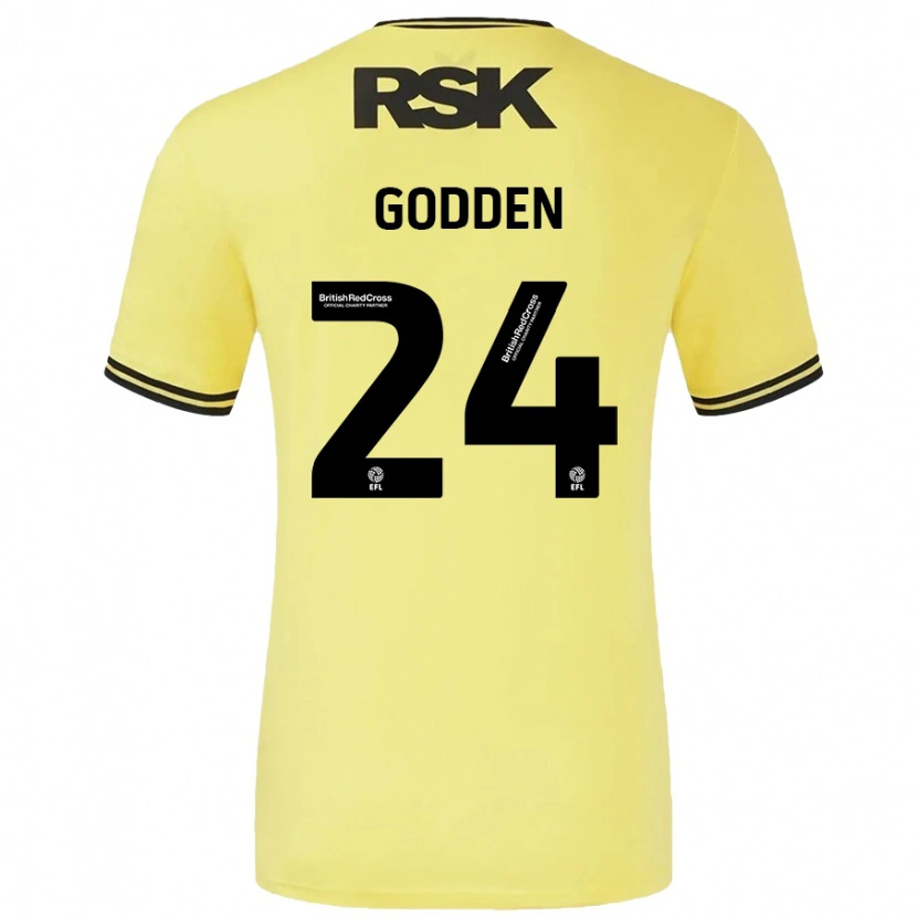 Danxen Kid Matty Godden #24 Yellow Black Away Jersey 2024/25 T-Shirt