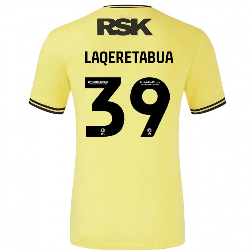 Danxen Kid Josh Laqeretabua #39 Yellow Black Away Jersey 2024/25 T-Shirt