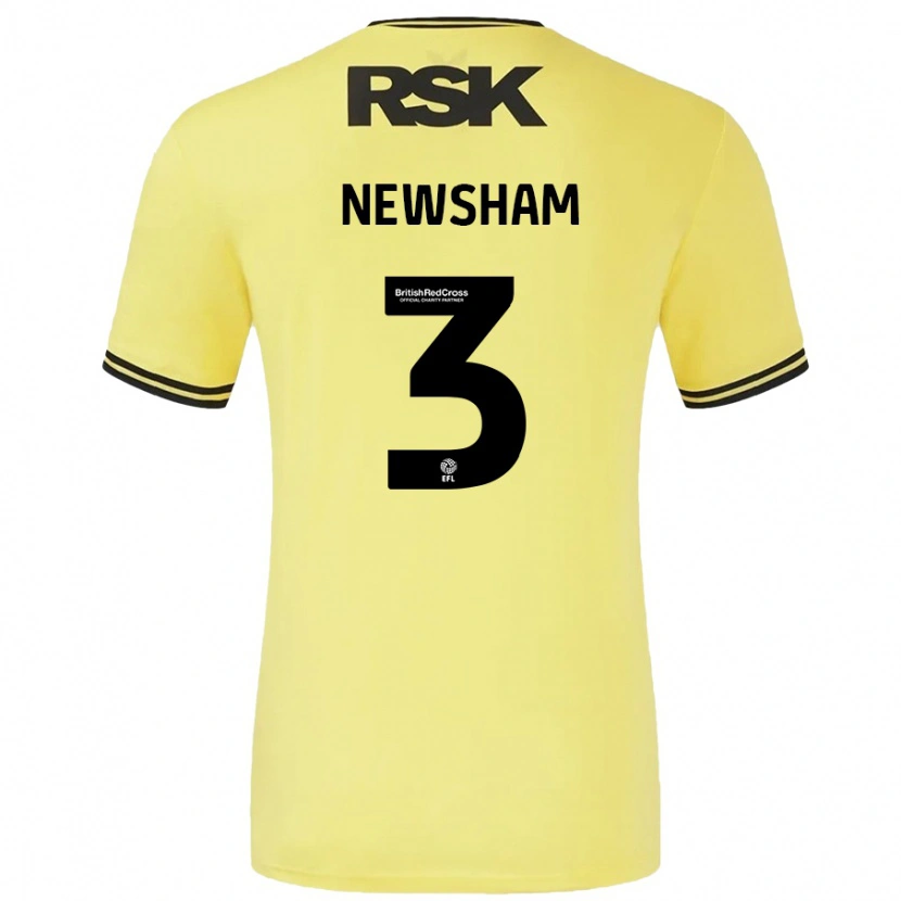 Danxen Kid Charlotte Newsham #3 Yellow Black Away Jersey 2024/25 T-Shirt