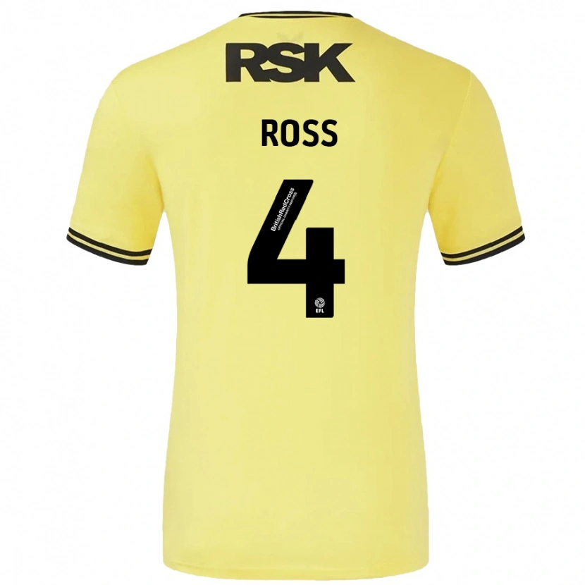 Danxen Kid Mia Ross #4 Yellow Black Away Jersey 2024/25 T-Shirt