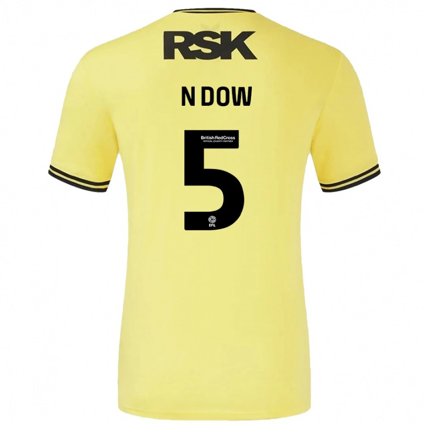 Danxen Kid Elisha N'dow #5 Yellow Black Away Jersey 2024/25 T-Shirt