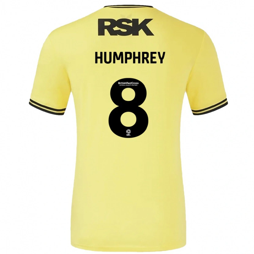 Danxen Kid Carla Humphrey #8 Yellow Black Away Jersey 2024/25 T-Shirt