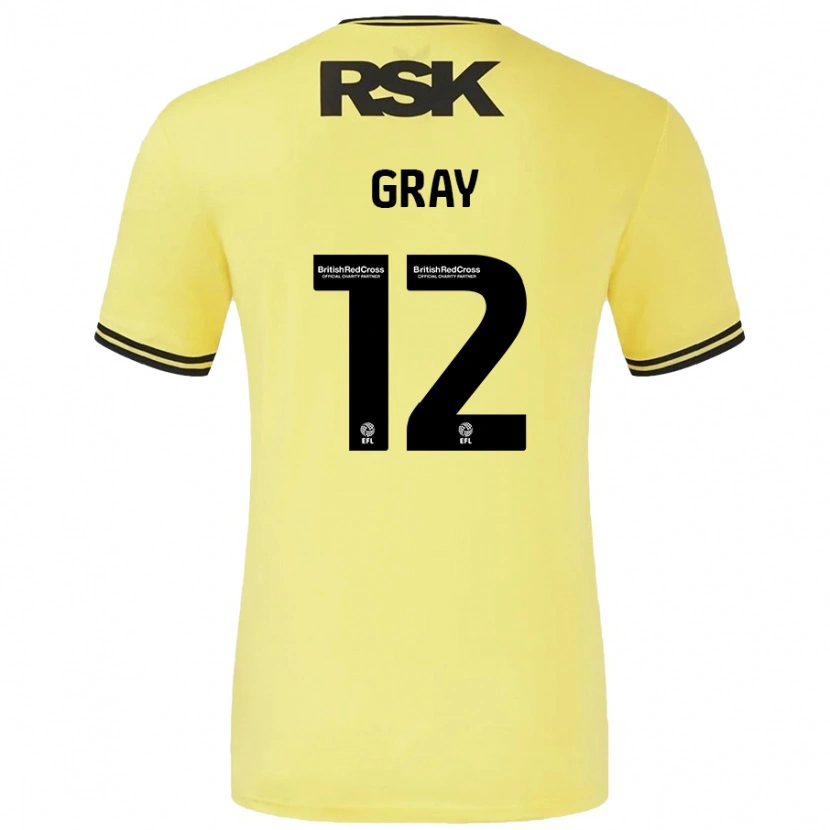 Danxen Kid Jessica Gray #12 Yellow Black Away Jersey 2024/25 T-Shirt