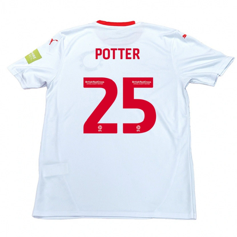 Danxen Kid Finley Potter #25 White Away Jersey 2024/25 T-Shirt