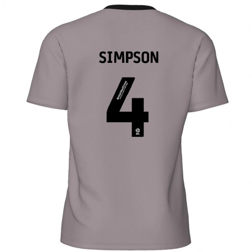 Danxen Kid Jack Simpson #4 Grey Away Jersey 2024/25 T-Shirt