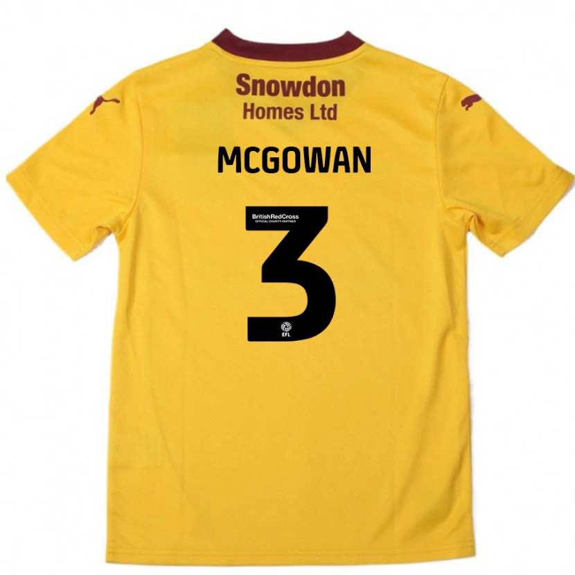 Danxen Kid Aaron Mcgowan #3 Orange  Burgundy Away Jersey 2024/25 T-Shirt