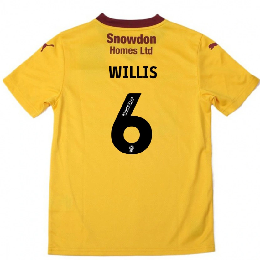 Danxen Kid Jordan Willis #6 Orange  Burgundy Away Jersey 2024/25 T-Shirt