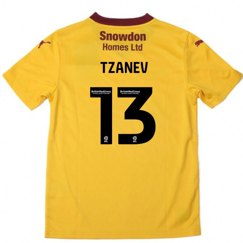 Danxen Kid Nik Tzanev #13 Orange  Burgundy Away Jersey 2024/25 T-Shirt