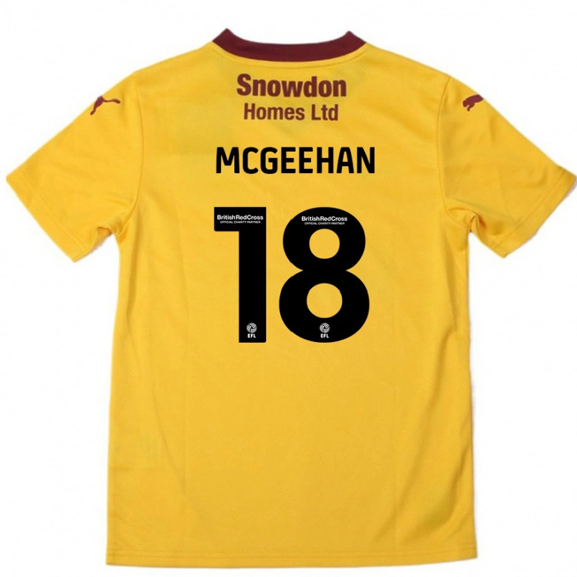 Danxen Kid Cameron Mcgeehan #18 Orange  Burgundy Away Jersey 2024/25 T-Shirt