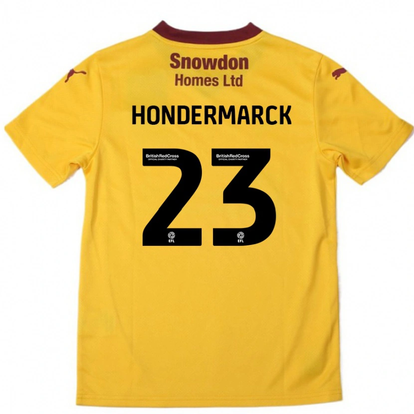 Danxen Kid William Hondermarck #23 Orange  Burgundy Away Jersey 2024/25 T-Shirt