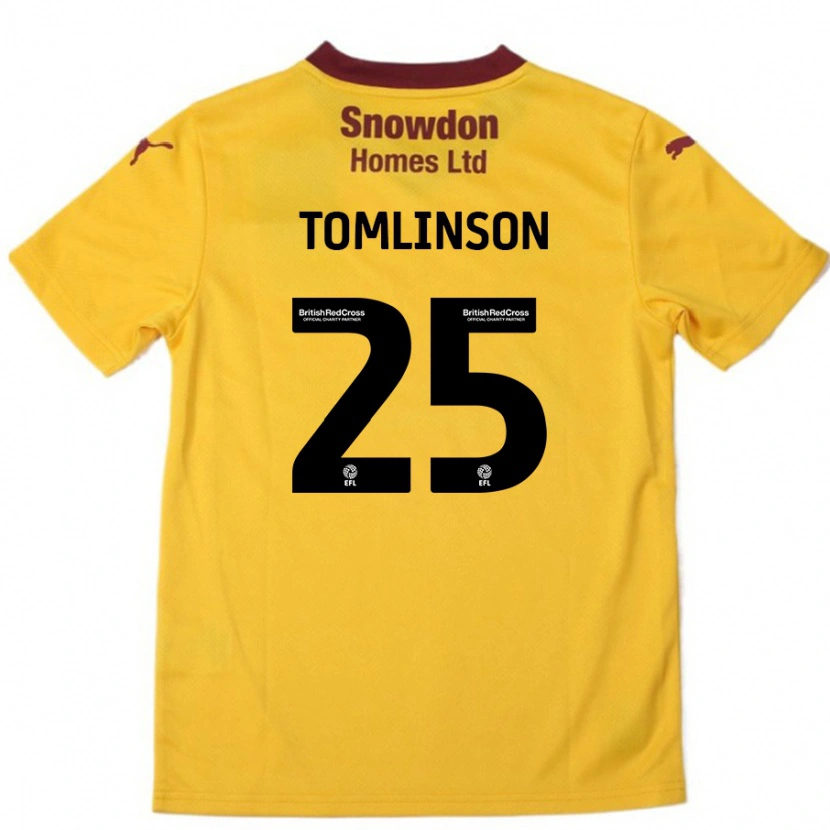 Danxen Kid Josh Tomlinson #25 Orange  Burgundy Away Jersey 2024/25 T-Shirt