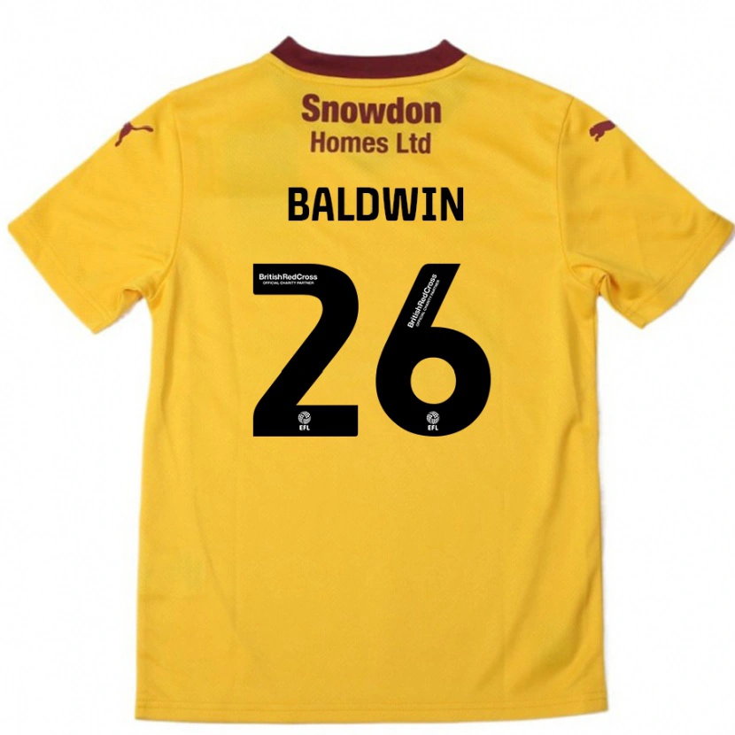 Danxen Kid Jack Baldwin #26 Orange  Burgundy Away Jersey 2024/25 T-Shirt