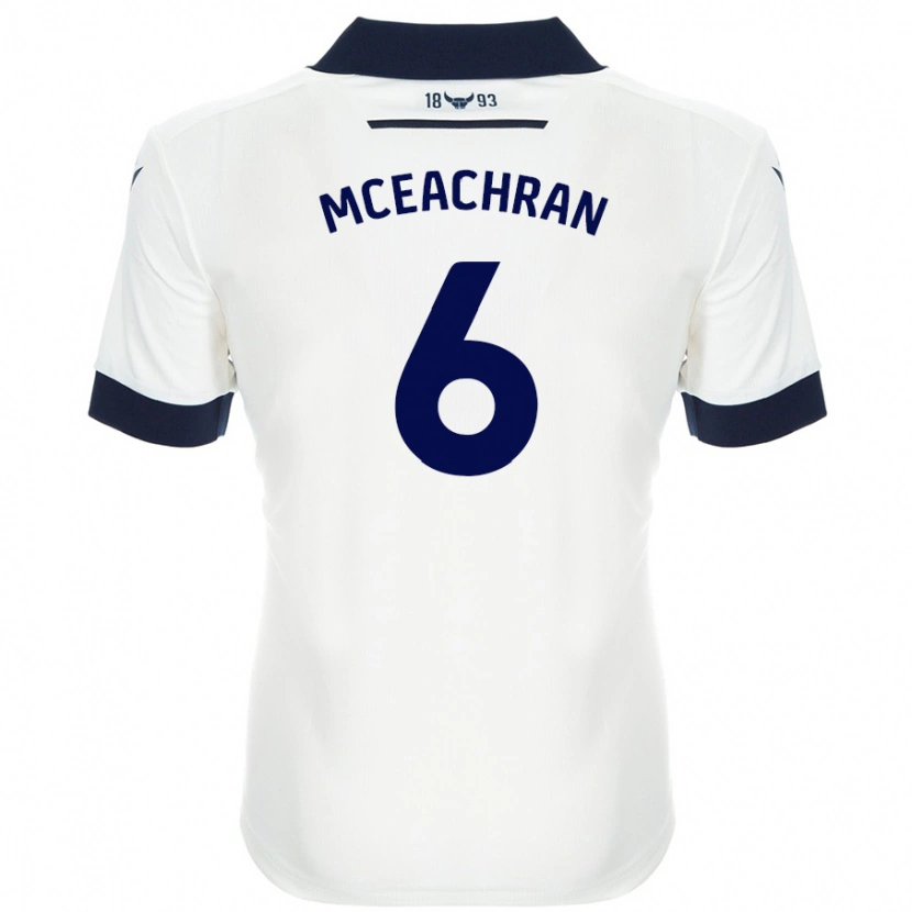 Danxen Kid Josh Mceachran #6 White Navy Blue Away Jersey 2024/25 T-Shirt