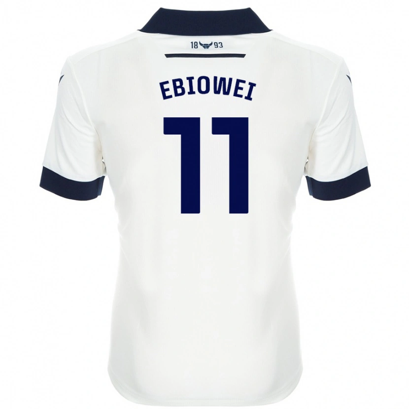 Danxen Kid Malcolm Ebiowei #11 White Navy Blue Away Jersey 2024/25 T-Shirt