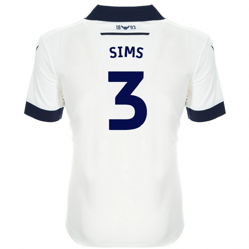 Danxen Kid Gemma Sims #3 White Navy Blue Away Jersey 2024/25 T-Shirt