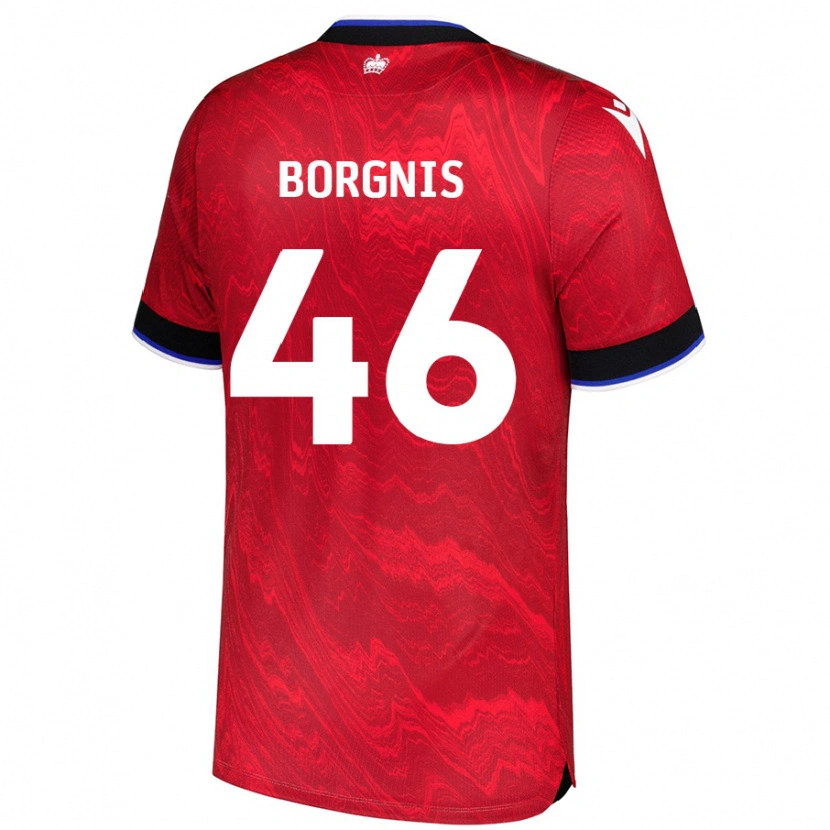 Danxen Kid Jacob Borgnis #46 Red Black Away Jersey 2024/25 T-Shirt