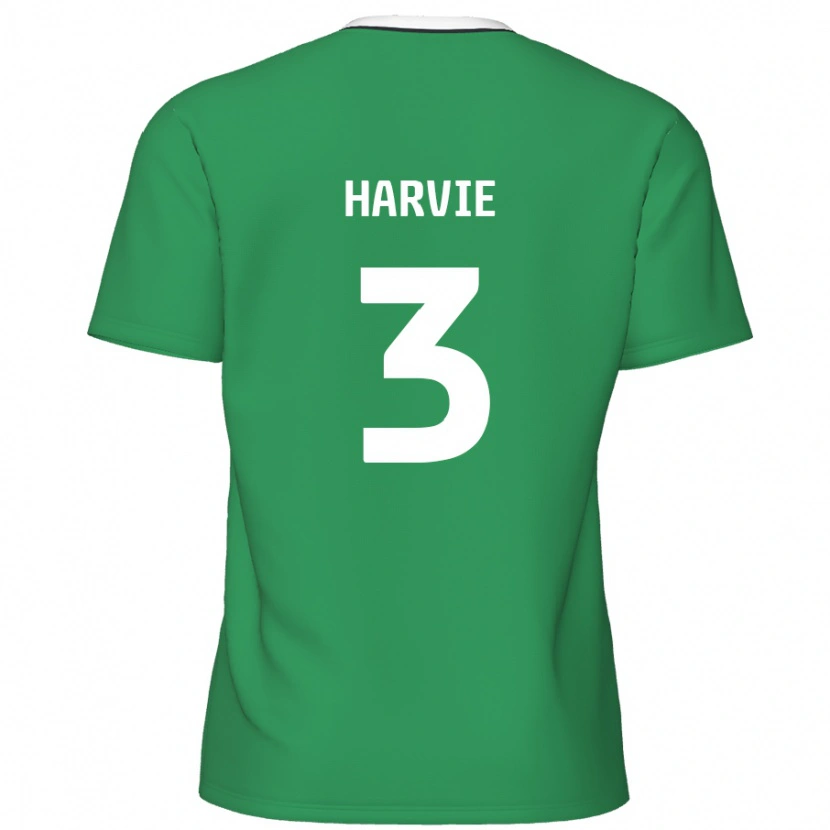 Danxen Kid Daniel Harvie #3 Green White Stripes Away Jersey 2024/25 T-Shirt